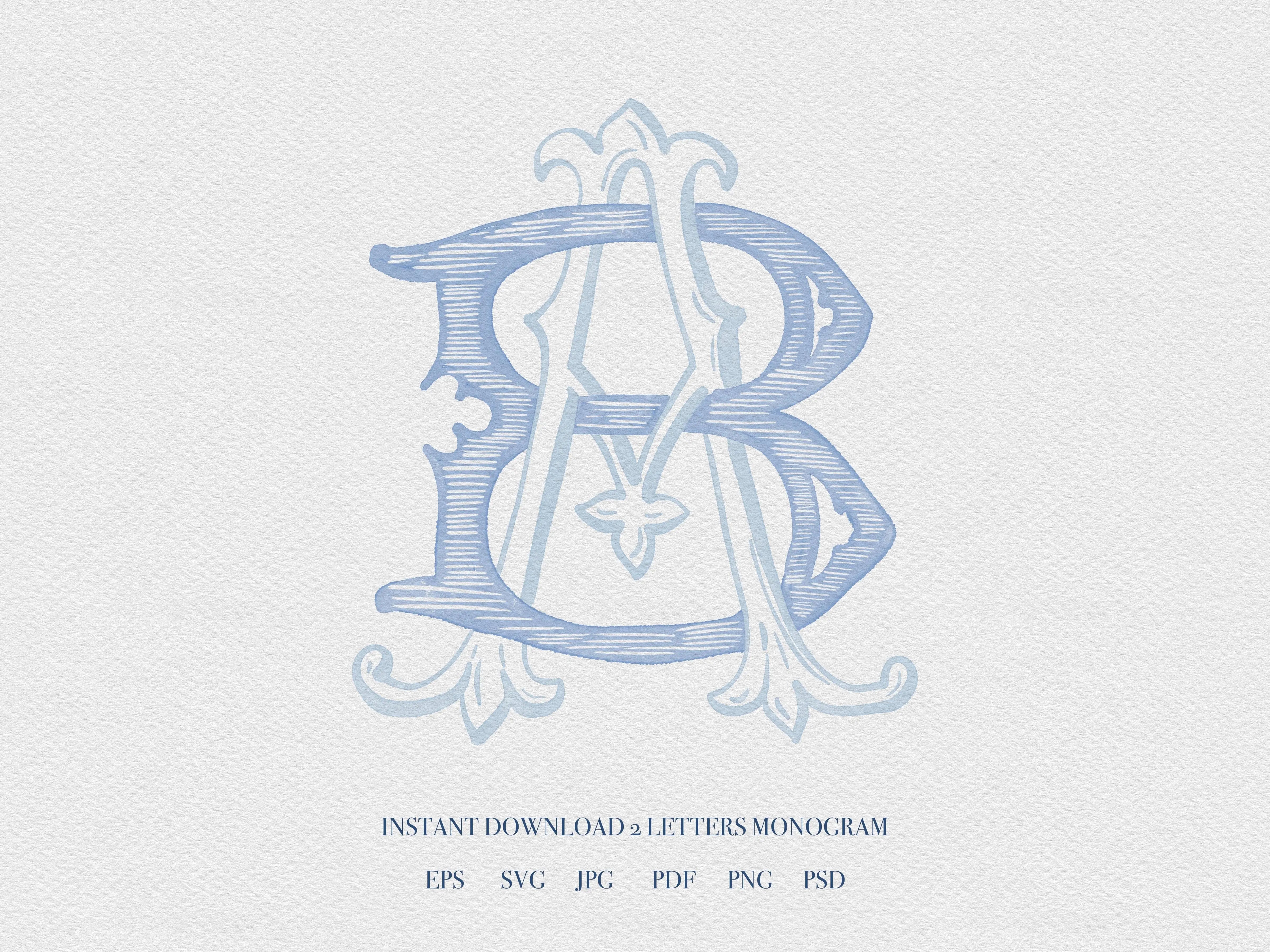 AQ 2 Letter Monogram Digital Download - Wedding Monogram SVG, Personal  Logo, Wedding Logo for Wedding Invitations – The Wedding Crest Lab