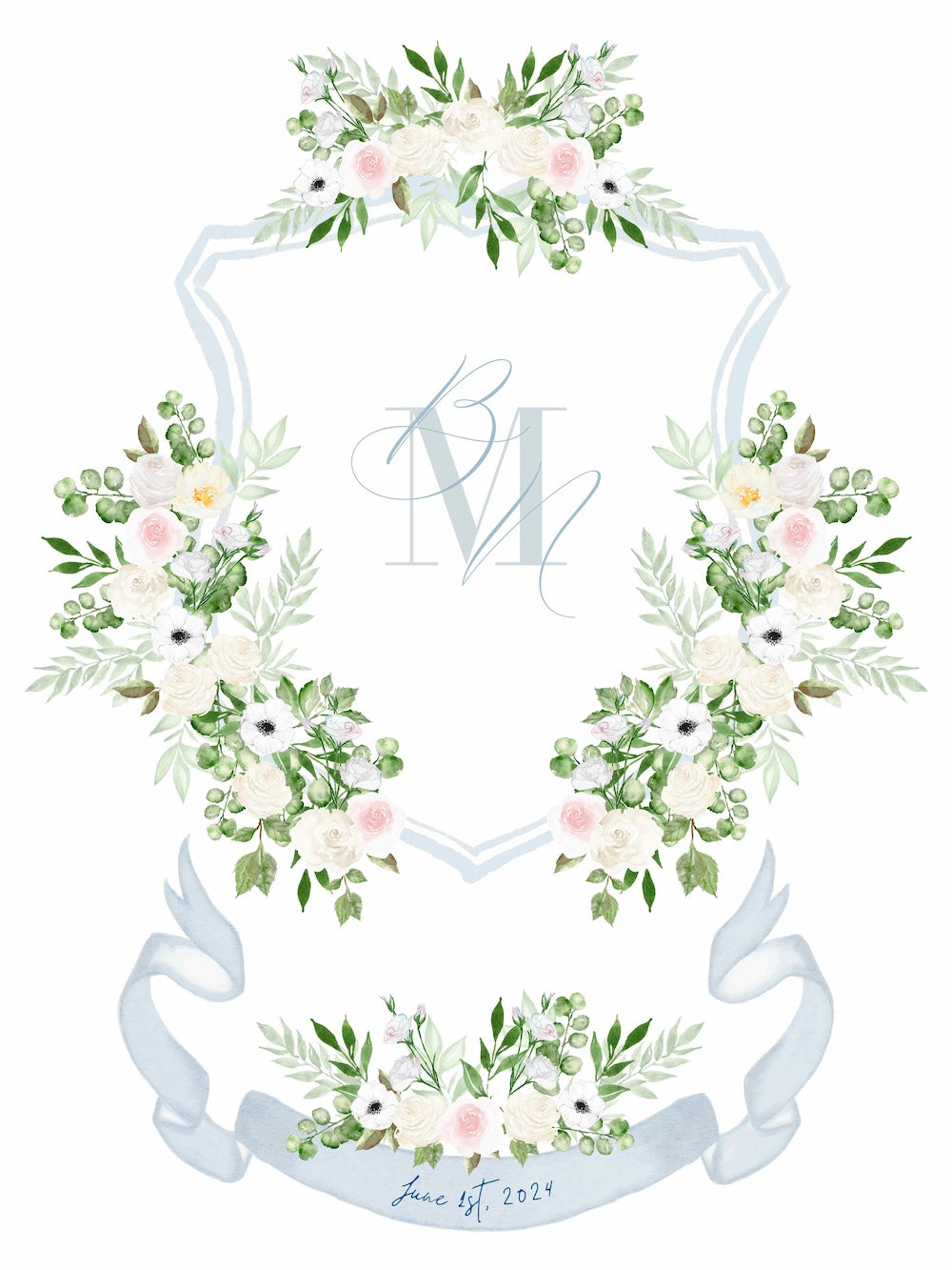 Semi custom wedding crest
