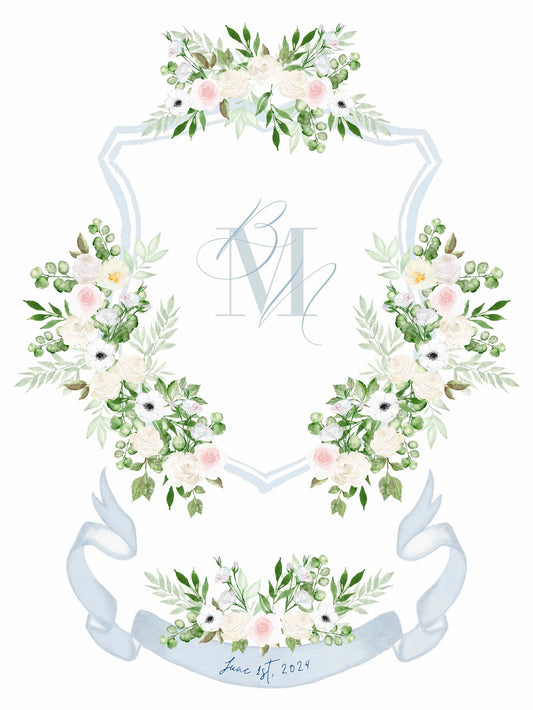 Semi custom wedding crest