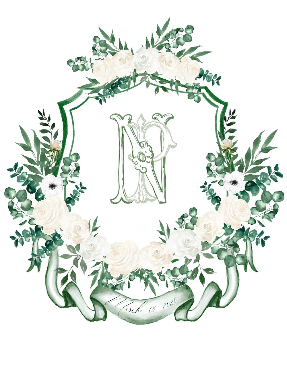 Semi custom wedding crest