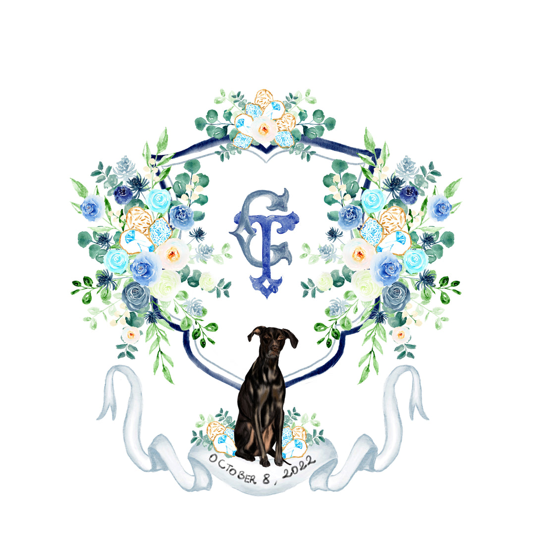 Custom wedding crests with dog portraits - October 8 2022
