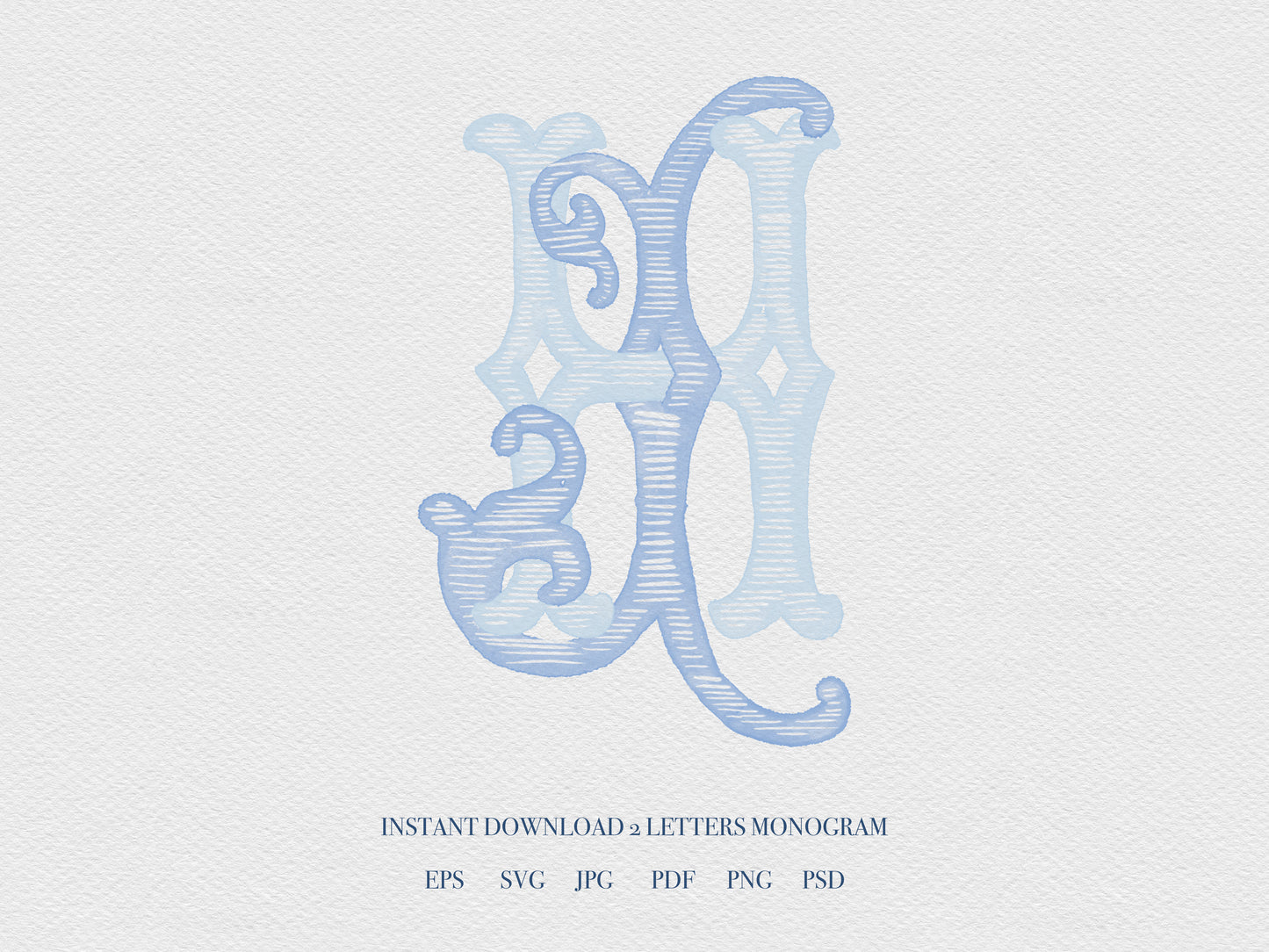 2 Letter Monogram with Letters HJ JH | Digital Download - Wedding Monogram SVG, Personal Logo, Wedding Logo for Wedding Invitations The Wedding Crest Lab