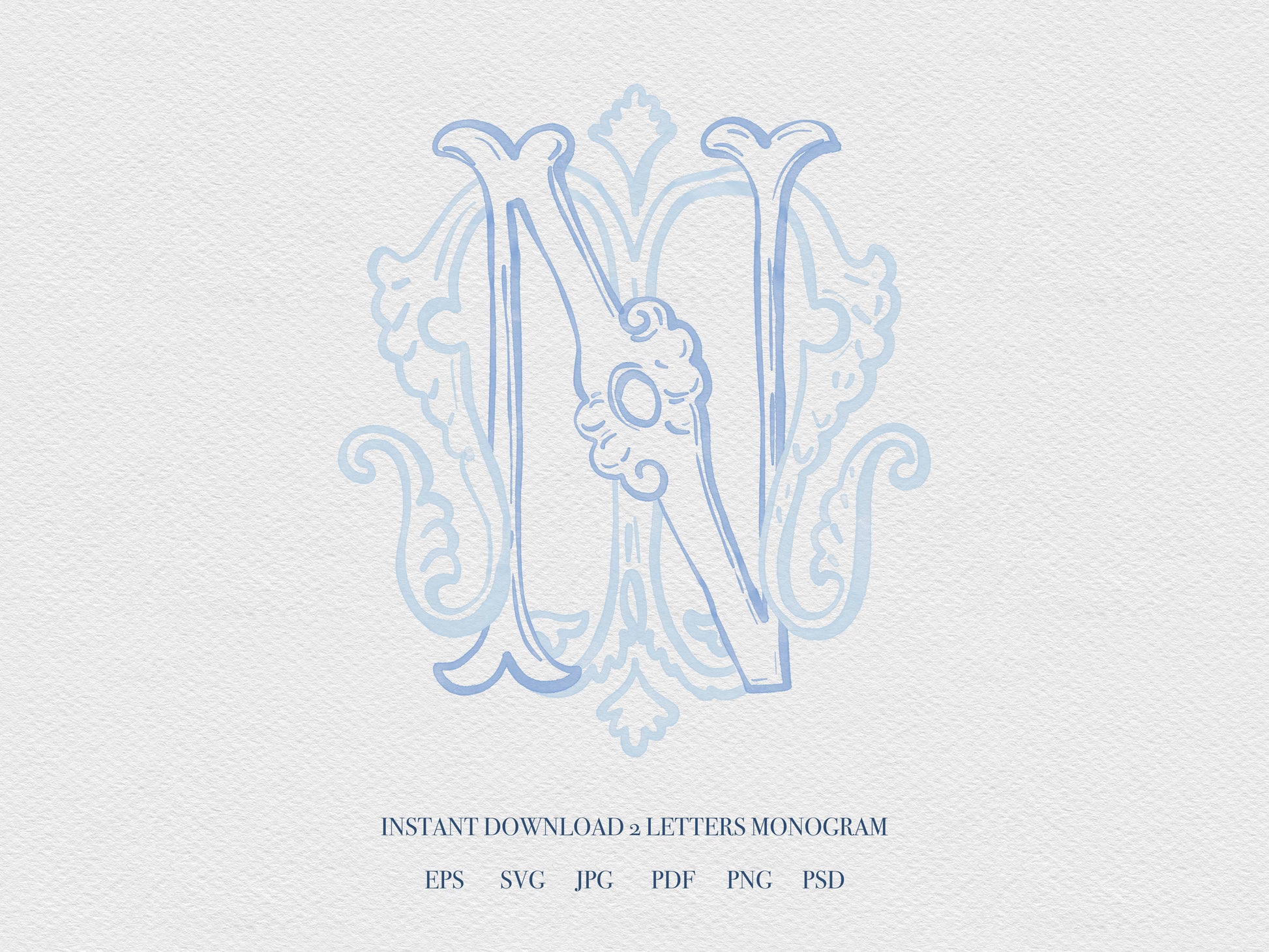 2 Letter Monogram with Letters MN NM | Digital Download - Wedding Monogram SVG, Personal Logo, Wedding Logo for Wedding Invitations The Wedding Crest Lab