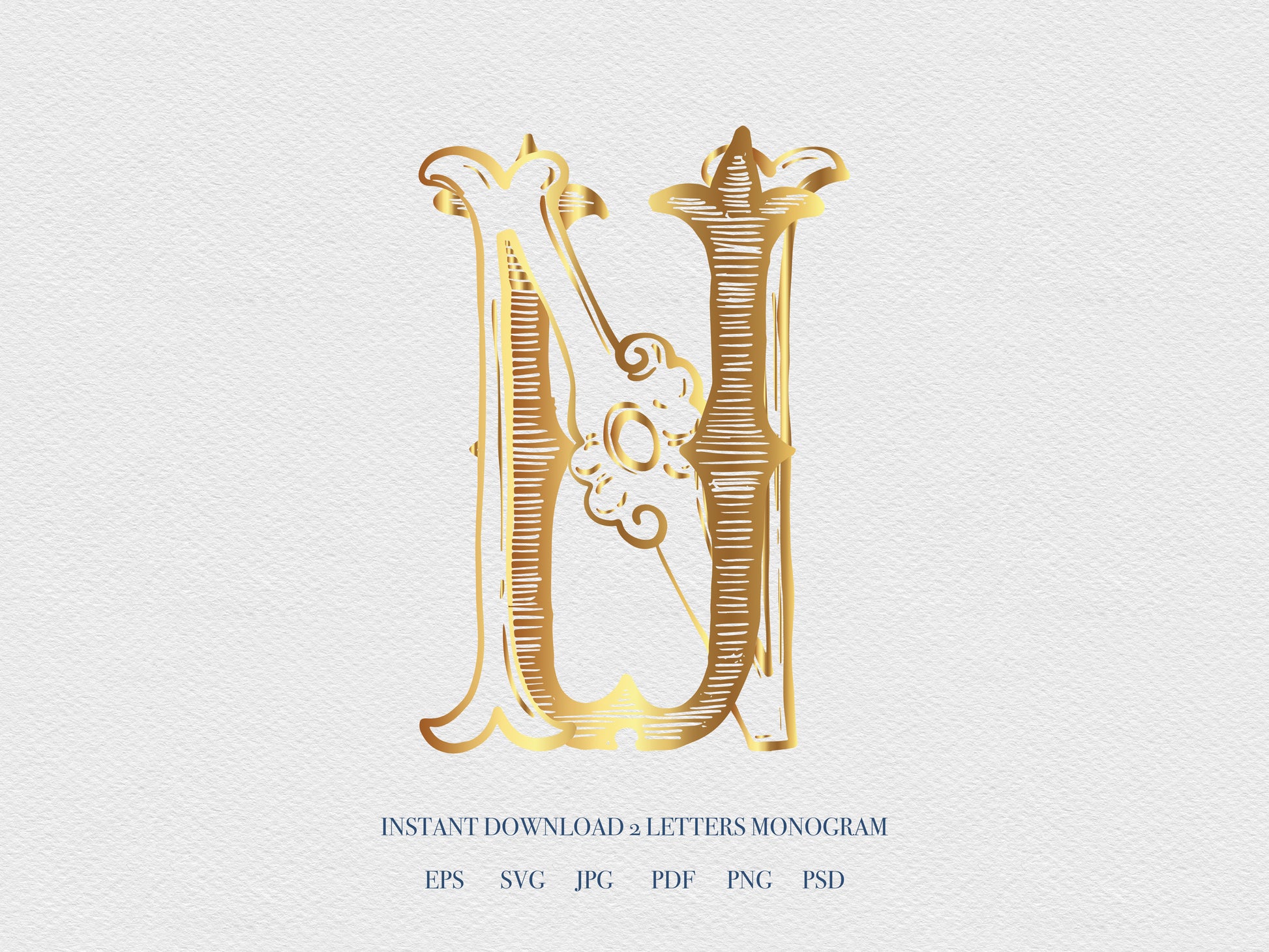 2 Letter Monogram with Letters NU UN | Digital Download - Wedding Monogram SVG, Personal Logo, Wedding Logo for Wedding Invitations The Wedding Crest Lab