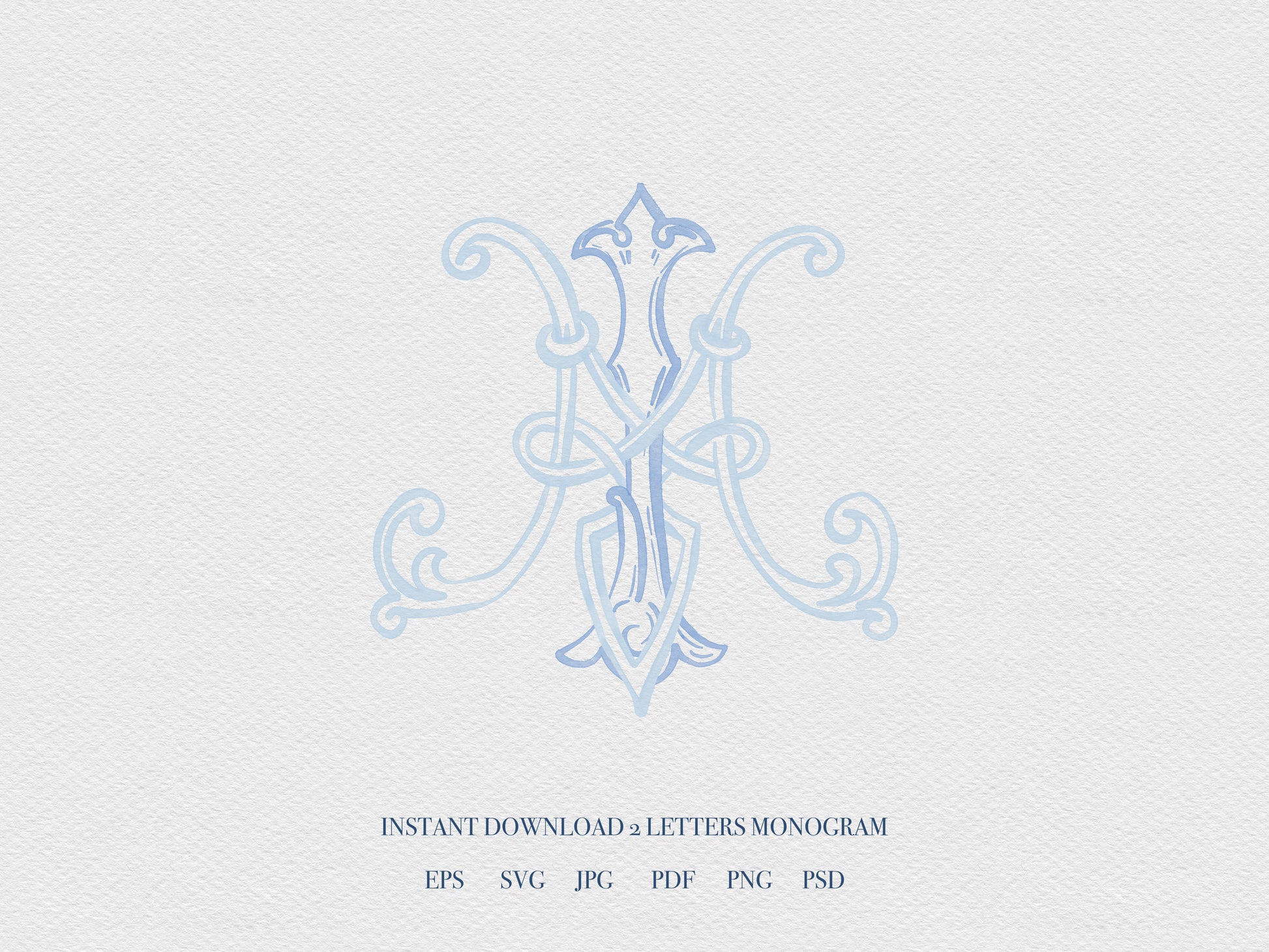 2 Letter Monogram with Letters MI IM | Digital Download - Wedding Monogram SVG, Personal Logo, Wedding Logo for Wedding Invitations The Wedding Crest Lab