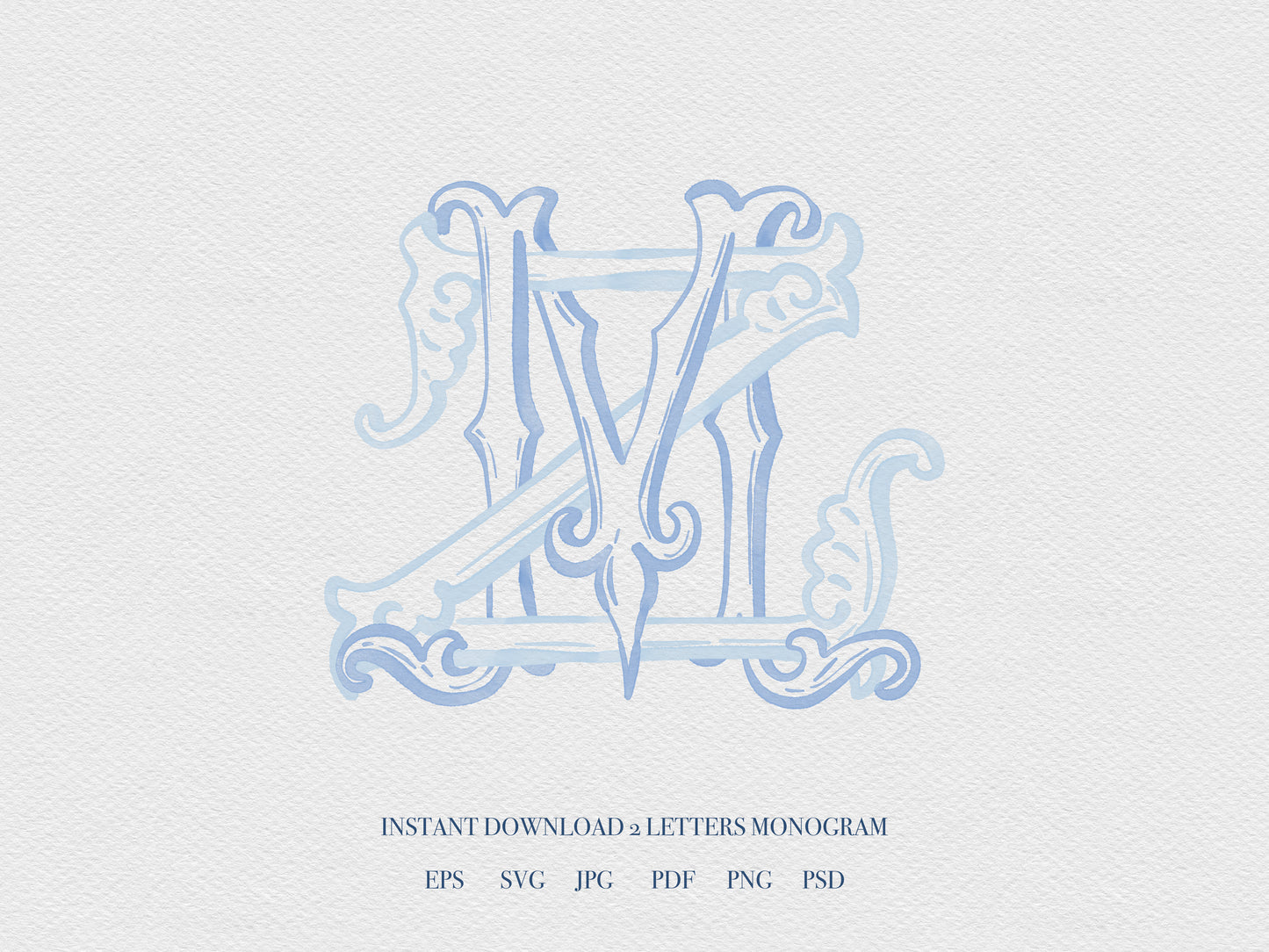 2 Letter Monogram with Letters MZ ZM | Digital Download - Wedding Monogram SVG, Personal Logo, Wedding Logo for Wedding Invitations The Wedding Crest Lab