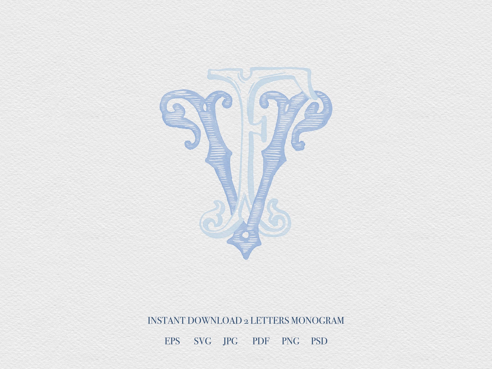 2 Letter Monogram with Letters VF | Digital Download - Wedding Monogram SVG, Personal Logo, Wedding Logo for Wedding Invitations The Wedding Crest Lab
