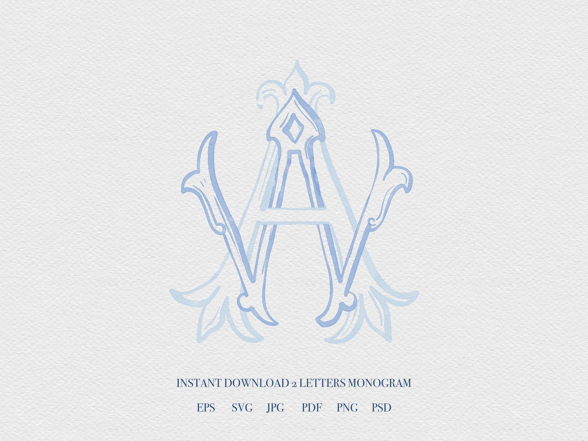 Vintage AW WA Logo Letters 
