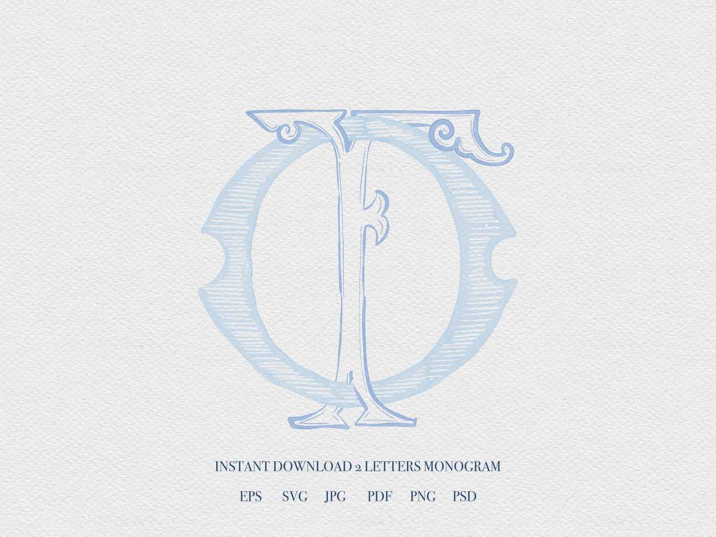2 Letter Monogram with Letters FO OF | Digital Download - Wedding Monogram SVG, Personal Logo, Wedding Logo for Wedding Invitations The Wedding Crest Lab