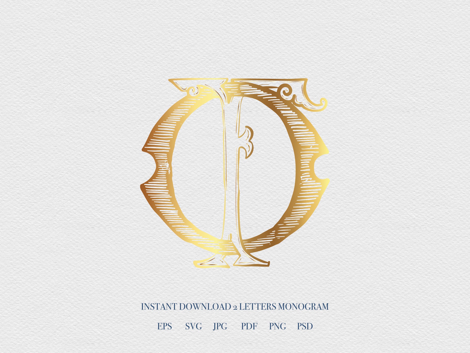 2 Letter Monogram with Letters FO OF | Digital Download - Wedding Monogram SVG, Personal Logo, Wedding Logo for Wedding Invitations The Wedding Crest Lab