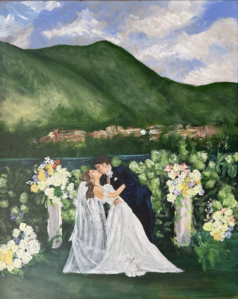 live wedding painter italy in Lake Como